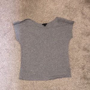 Gray tee with cute stitched design on sleeves!